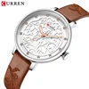 CURREN 9046 Fashion Casual Quartz Women's Watches Waterproof Genuine Leather Embroidered Strap Simple Elegant Ladies Wristwatch 1