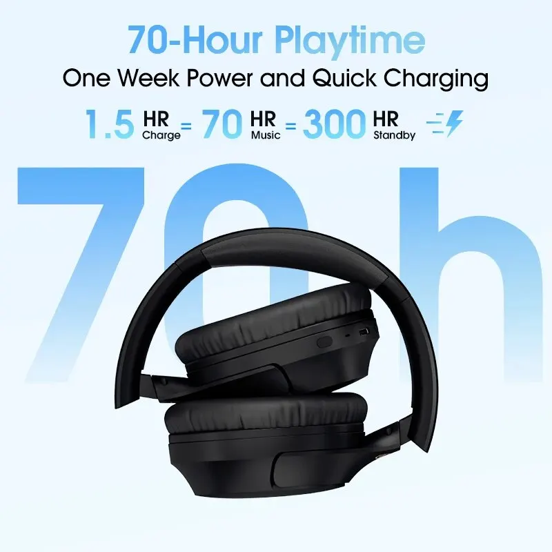 QCY H2 Pro Wireless Headphones Bluetooth 5.3 BASS Mode Earphones HIFI 3D Stereo Headset Over the Ear Playtime Gaming Earbuds images - 6