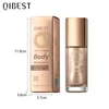 QIBEST 5 Colors Body Face Liquid Highlighter Glitter Makeup Glow Face Contour Shimmer Illuminator Ginger Highlight Cosmetics 6