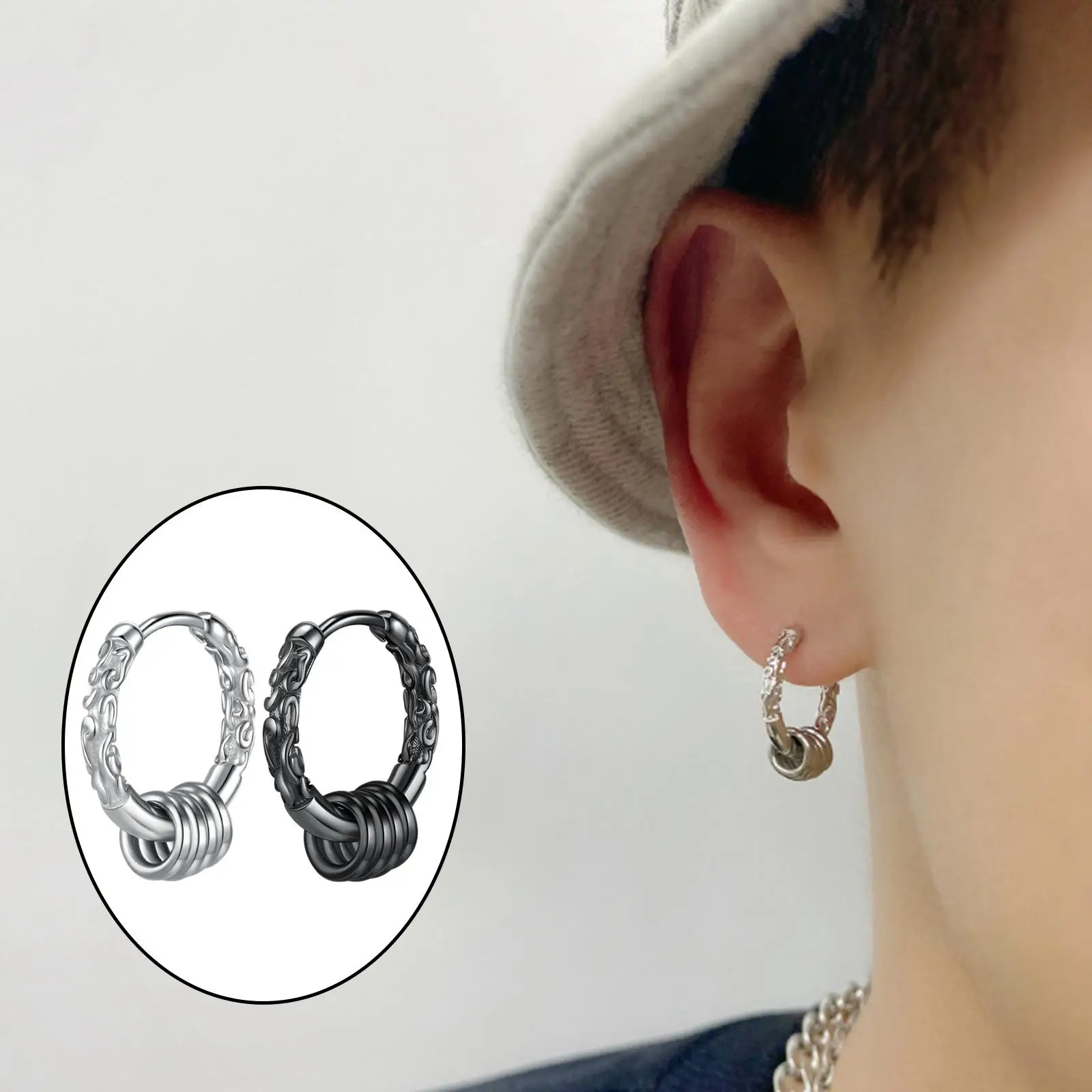 Punk , ,Hoop, Earrings Hoop Earrings Sets , Earrings, for Women Man Jewelry, Simple birthday gift.