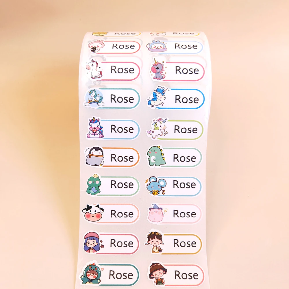 Custom Waterproof Name Sticker Personalized Self-adhesive Stationery Label kindergarten Supplies Water Cup Pencil Stickers custom hebrew waterproof self adhesive baby name sticker personalized kids school label kindergarten stationery tag