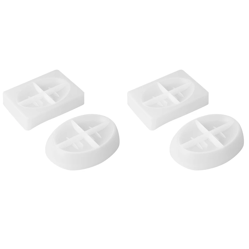 4PCS Silicone Soap Dish Resin Mold Oval/Square Drain Soap Box Epoxy Resin Casting Mould Home Organizer