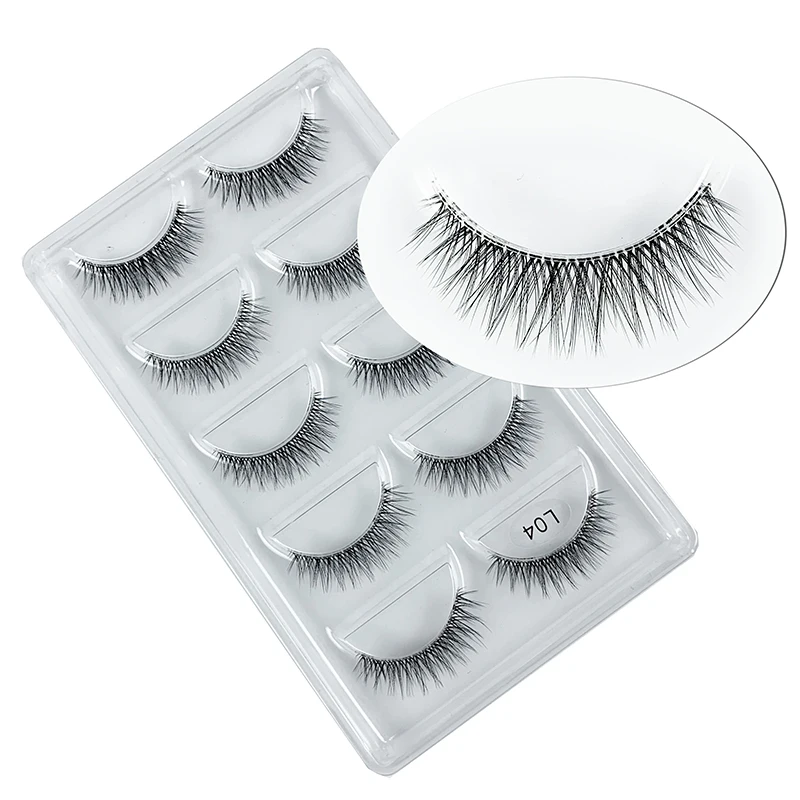 Description Picture 5 of item5 Pairs New Fashion Women Soft Natural Long Cross Fake Eye Lashes Handmade Thick False Eyelashes Extension Beauty Makeup A539