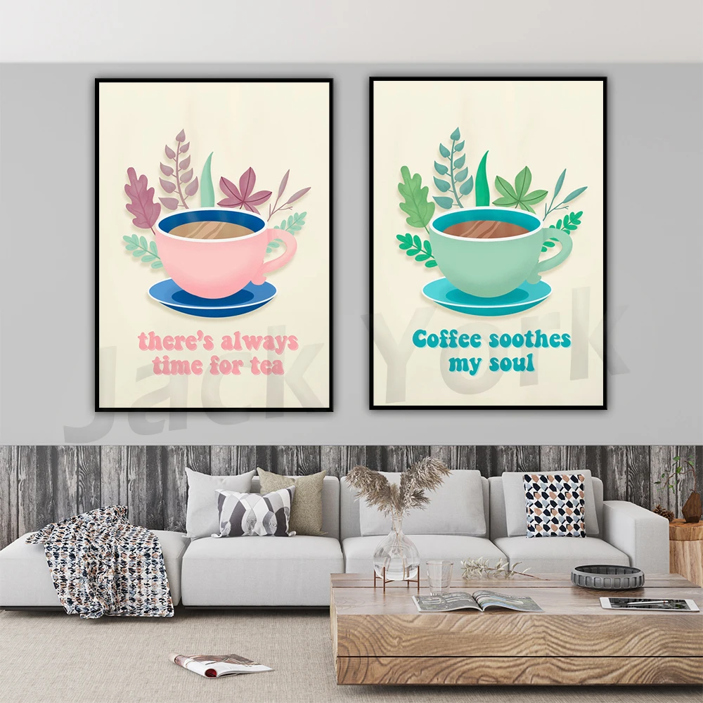 Time For Tea Print // Cute Kitchen Decor, Pink Kitchen Wall Art, Cuppa Tea, Fancy A Brew, Cup Of Tea Wall Print, Tea Lover Gift
