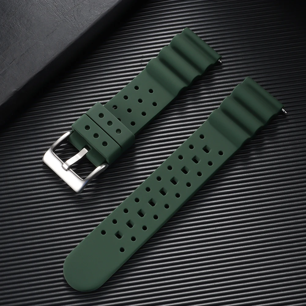 Premium High Tensile Silicone Sport Watch Band - Waterproof & Breathable Rubber Strap