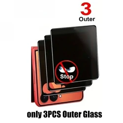 Universal Privacy Screen Protector and Scratch - Resistant Inner Hydrogel Film Set - Galaxy Z Flip5 (3PCS Outer Glass)