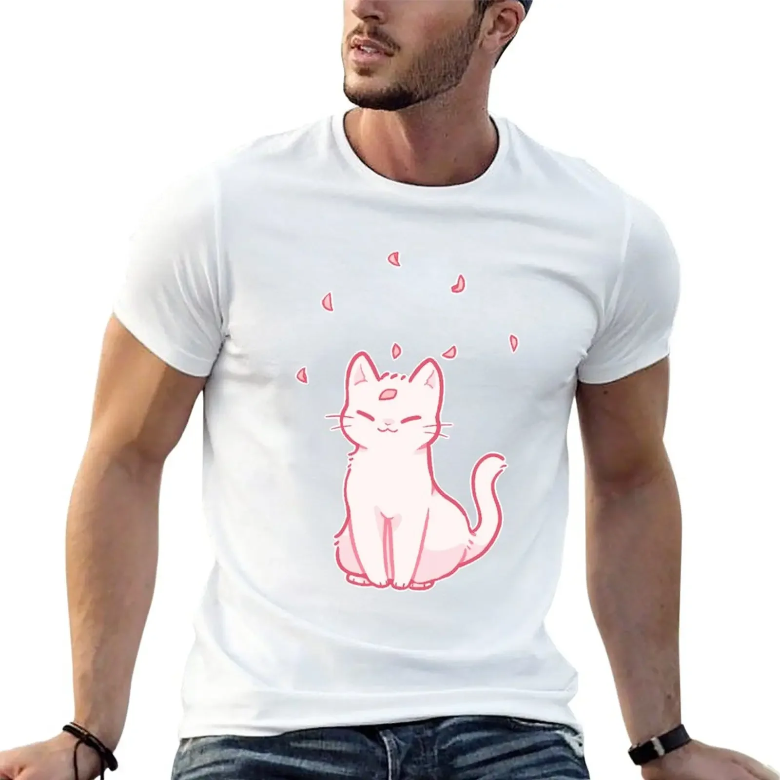

sakura cat T-Shirt blanks shirts graphic tees t shirts men