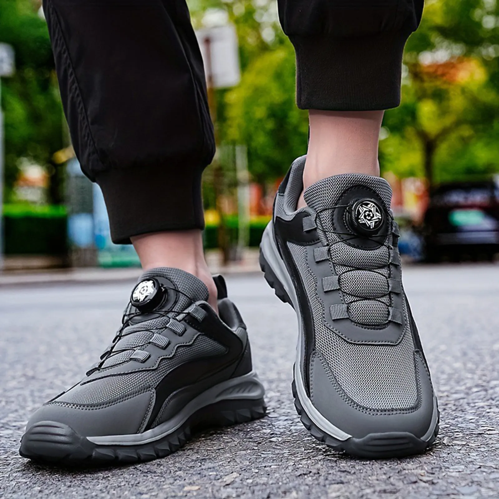 2024 جديد الرجال الدورية مشبك حذاء رياضة عصري بلون...