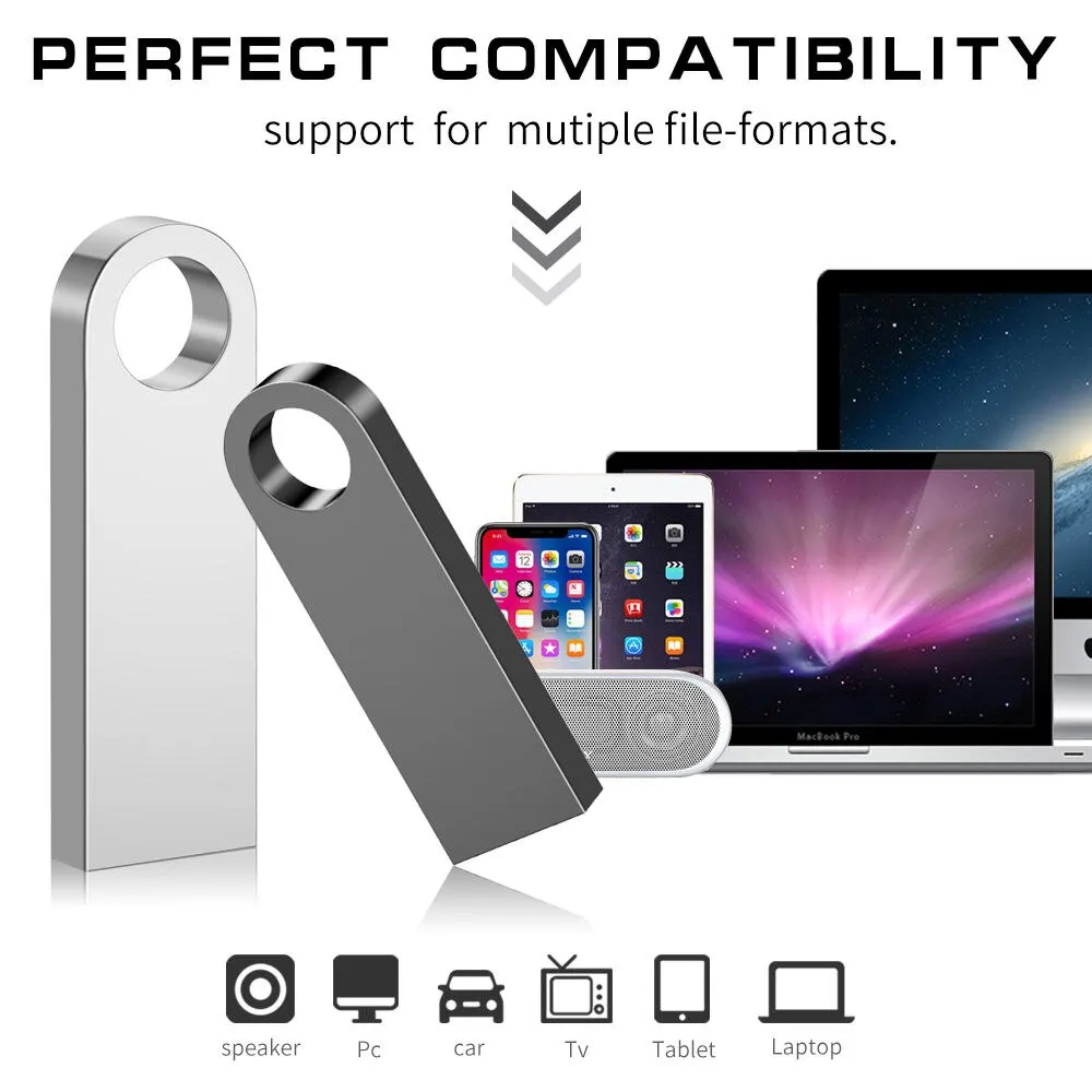 Metal Pen Drive 2.0 16GB 8GB 4GB High Speed USB Flash Drive 128GB Key USB Stick 64GB Mini USB Flash Disk 32GB Wholesale