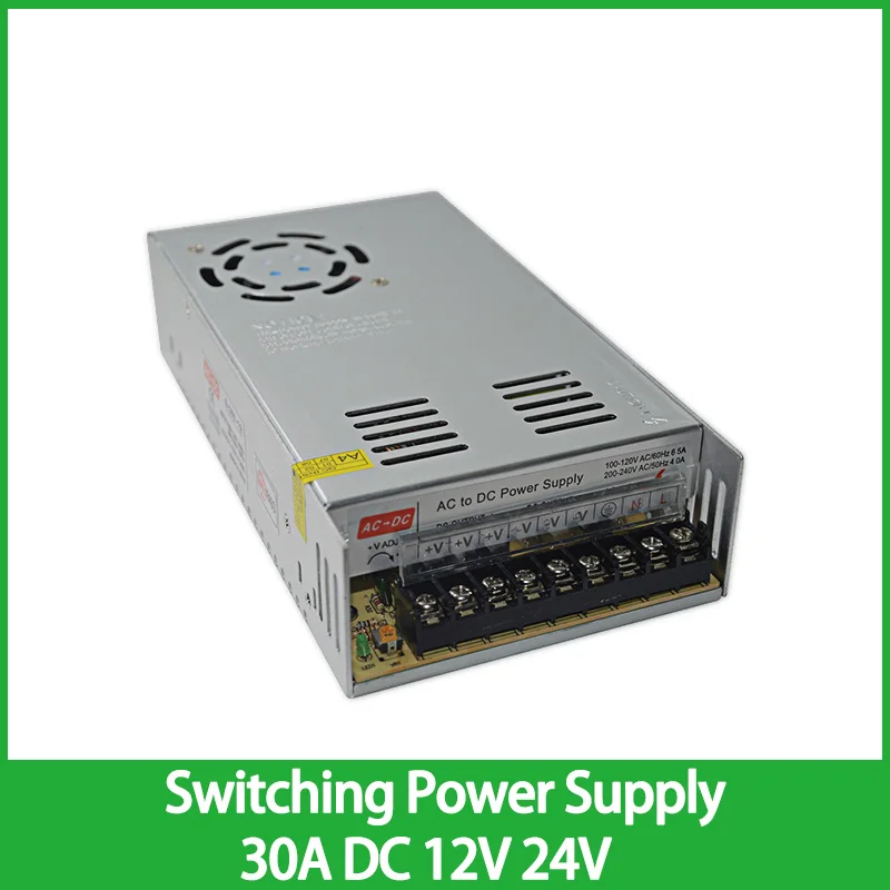 Switching Power Supply 30A DC 12V 24V Light Transformer AC 100 240V