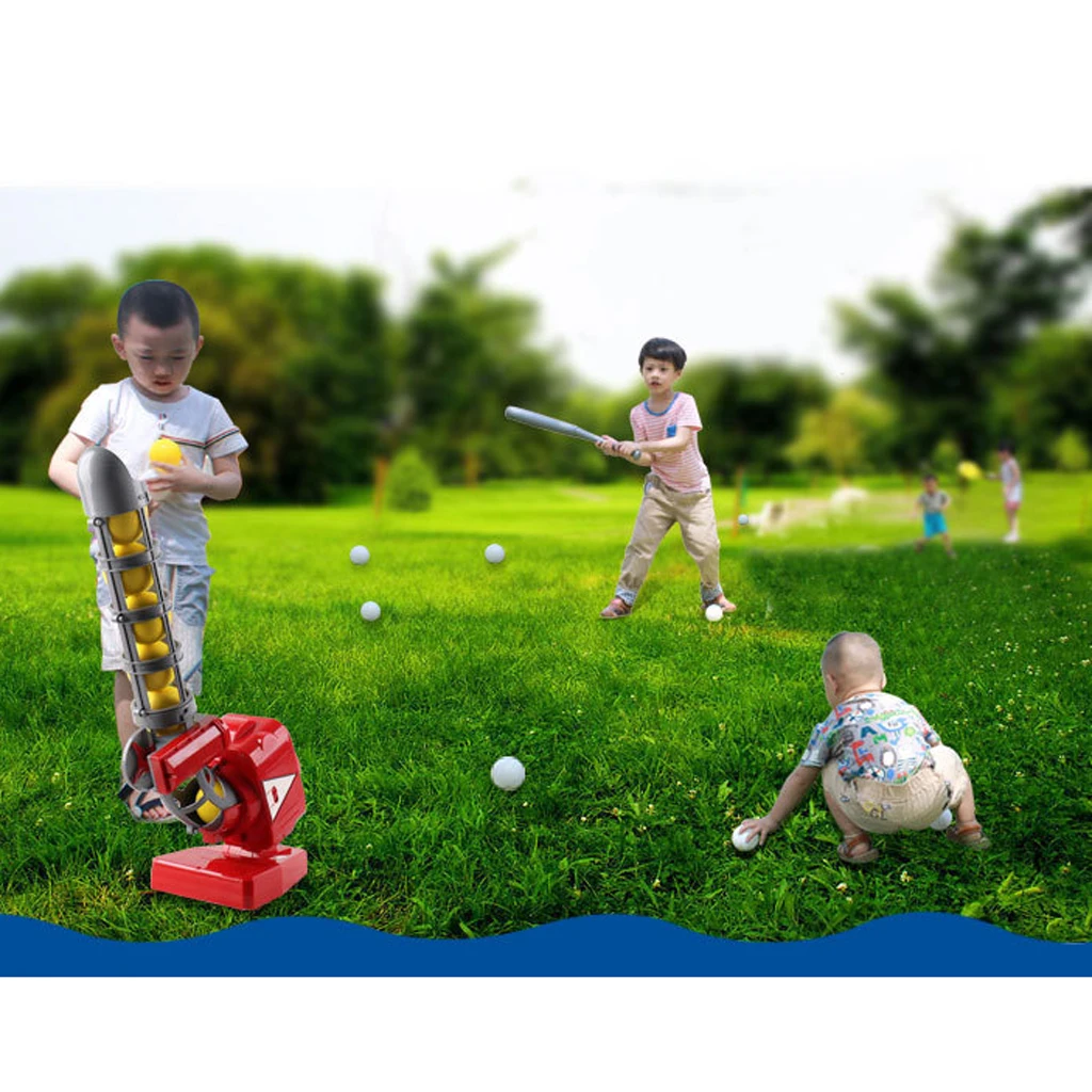 Electronic Baseball Beating Machine with Six EVA Balls Tennis Rackets Ball Launcher for Kids 4+ Children Girls Boys baseball training equipment baseball toy