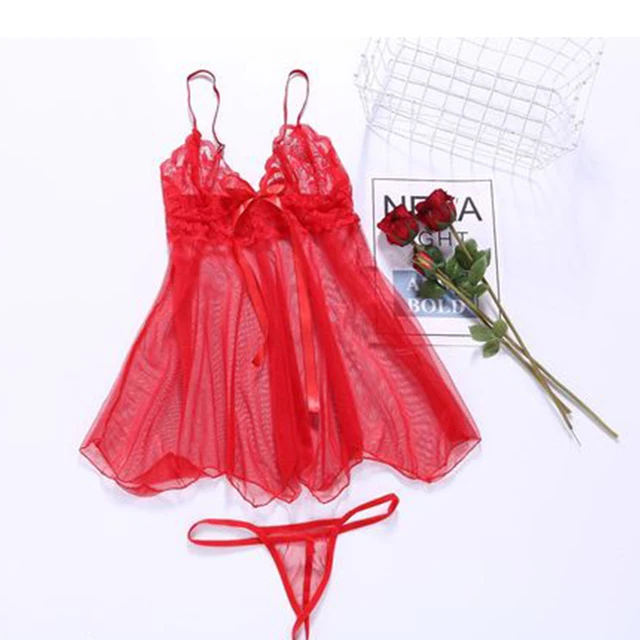 Women Sexy Sling Lingerie Nightwear Robe Babydoll Sleepwear Night Dress women lingerie women nightgowns women nightdresses sleeping dress