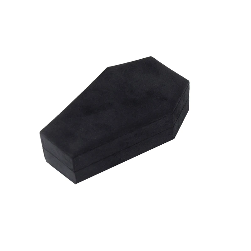 Velvets Jewelry Storage Box Coffin Shape Ring Necklace Earring Box Display Cases Desktop Decoration Jewelry Organizer