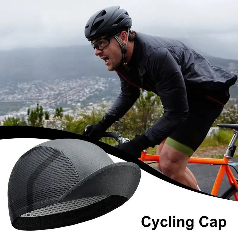 Cycling Skull Hat Helmet Skull Hat With Sun Visor For Biking Elastic Sport Headdress Breathable Running Bike Headwear For Hiking