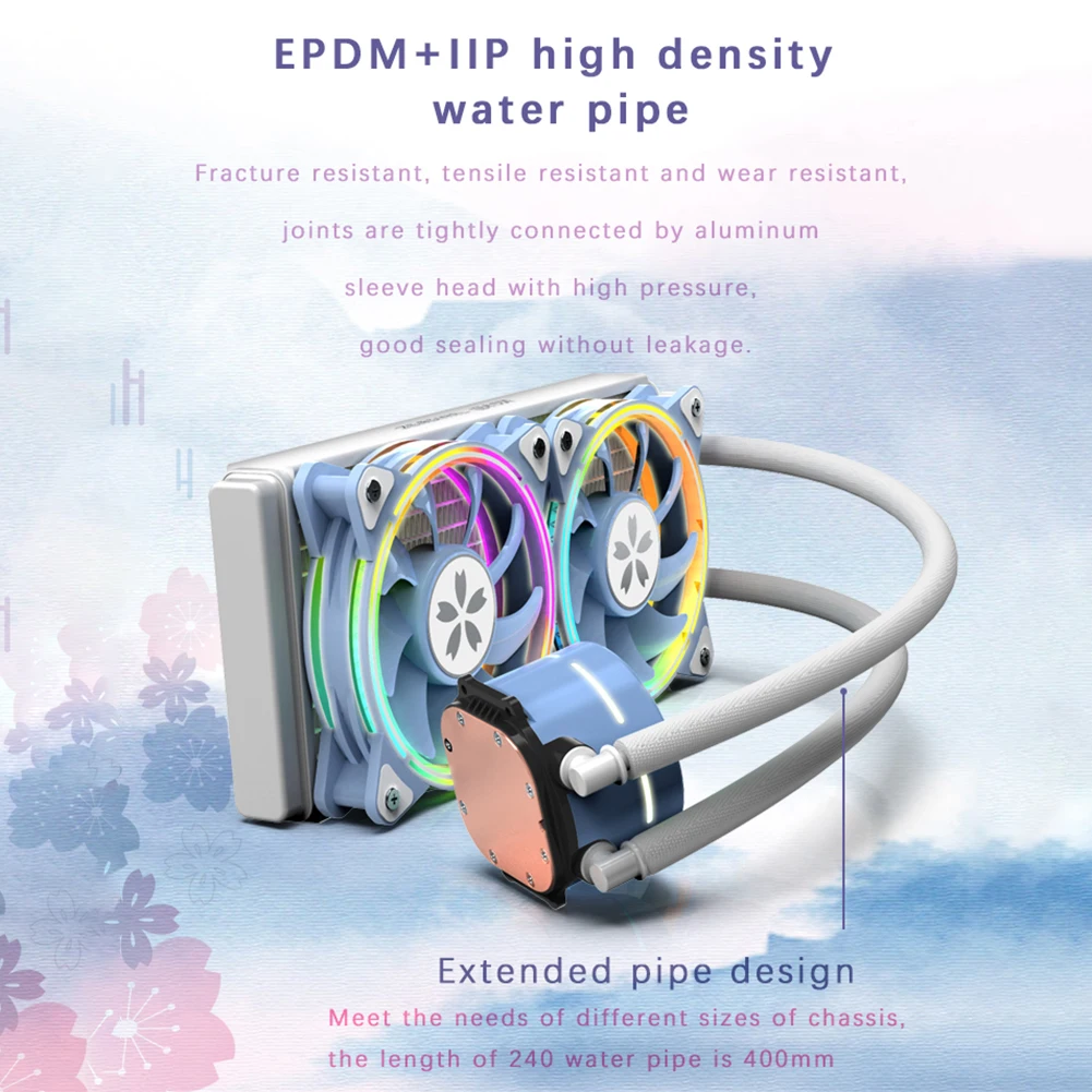 Yeston PC Water Cooling Fan Hydraulic 4Pin PWM CPU Cooler ARGB Water