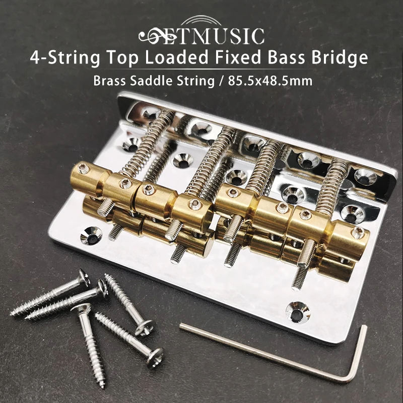 

4-струнная басовая перемычка, латунная седельная струна, 20 мм, фиксированный бас-мост, хромированная верхняя нагрузка, 85x48, 5 мм