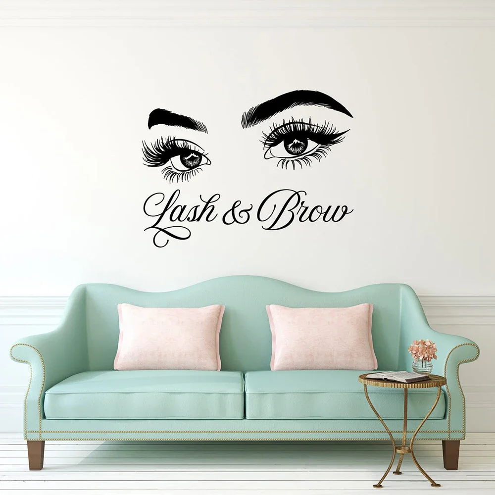 Produktbild von Wimpern & Brauen Wandaufkleber Für Beauty-Salon – 21x57 Cm, Schwarz, Selbstklebend