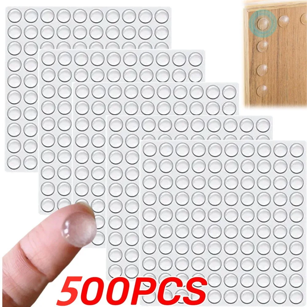500-100PCS Silicone Shock Absorber Pad Transparent Self Adhesive Door Rear Cabinet Door Anti Collision Furniture Pad