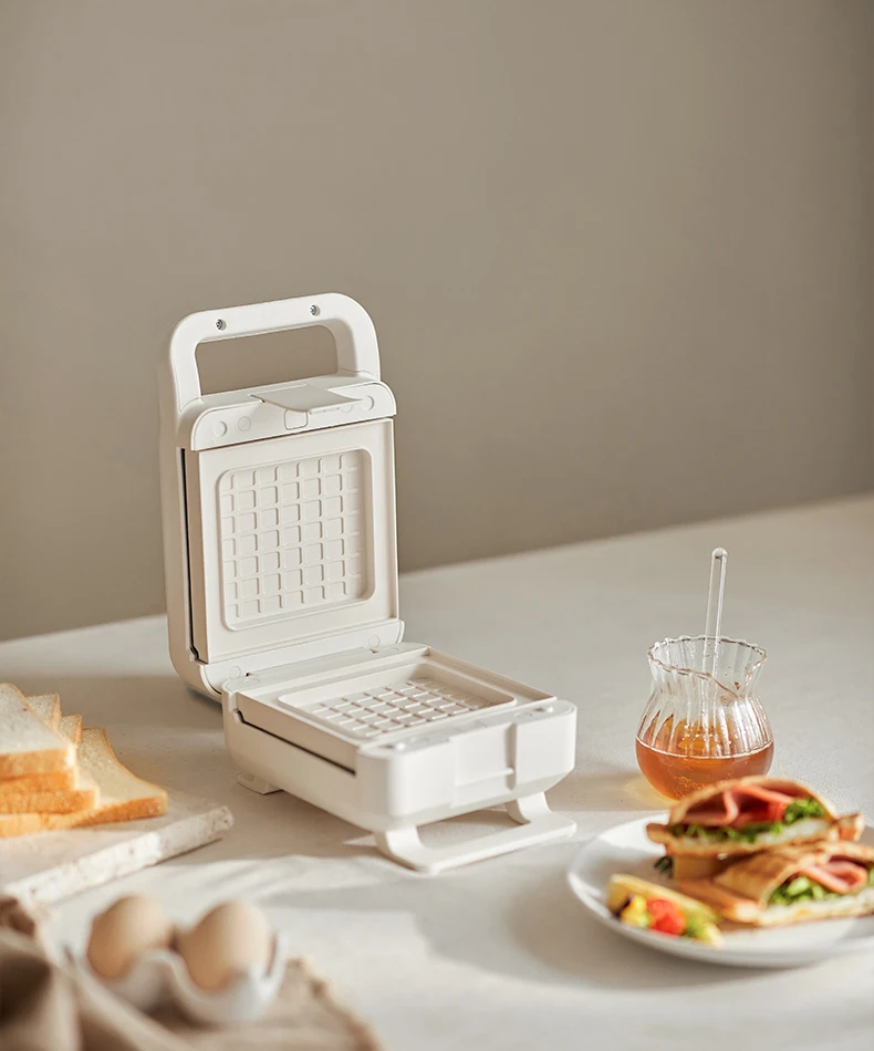 220V olayks Thick Press Sandwich Maker Timer Breakfast Machine Home Multi Function Waffle Toaster A
