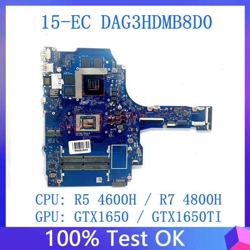 Системная плата DAG3HDMB8D0 для HP 15-EC, 15Z-EC, системная плата для ноутбука с R5 4600H / R7 4800H, ЦП GTX1650/GTX1650TI, тест 100%