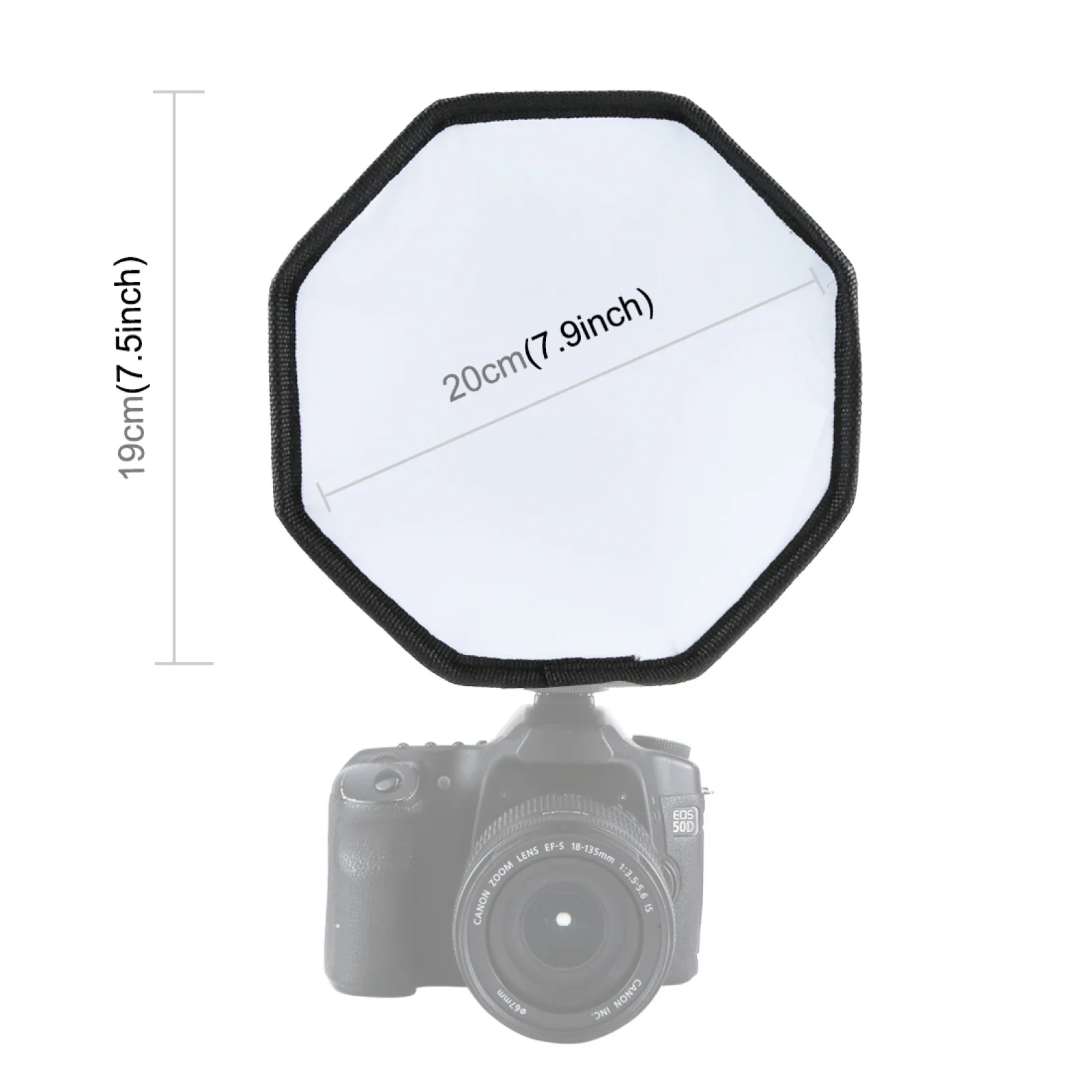 20cm Universal Octangle Style Foldable Flash Light Diffuser Octagon Speedlight Diffuser Softbox Soft Box For Canon For Nikon 2