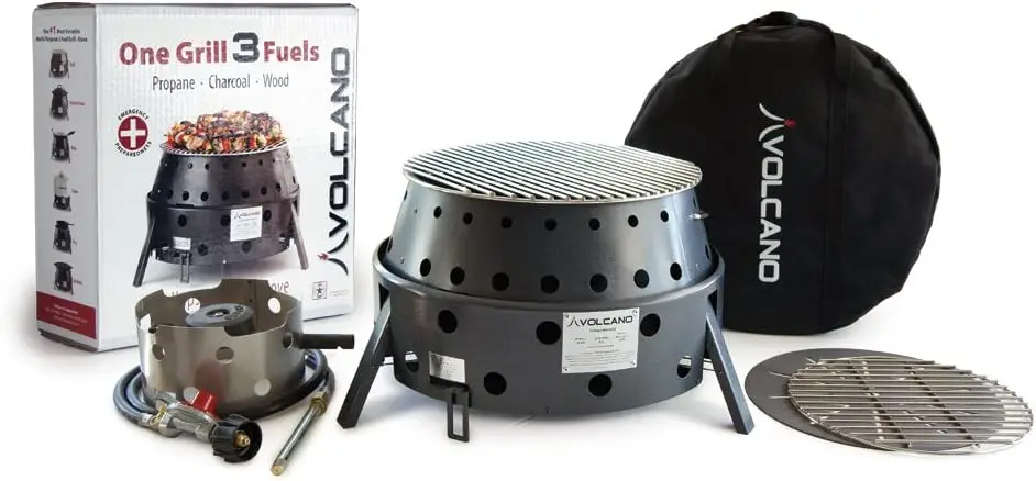Volcano Grills 3-Fuel Portable Camping Stove/Fire Pit, Charcoal, Collapses Down to 5 inches; for Convenient Portability and Stor 2