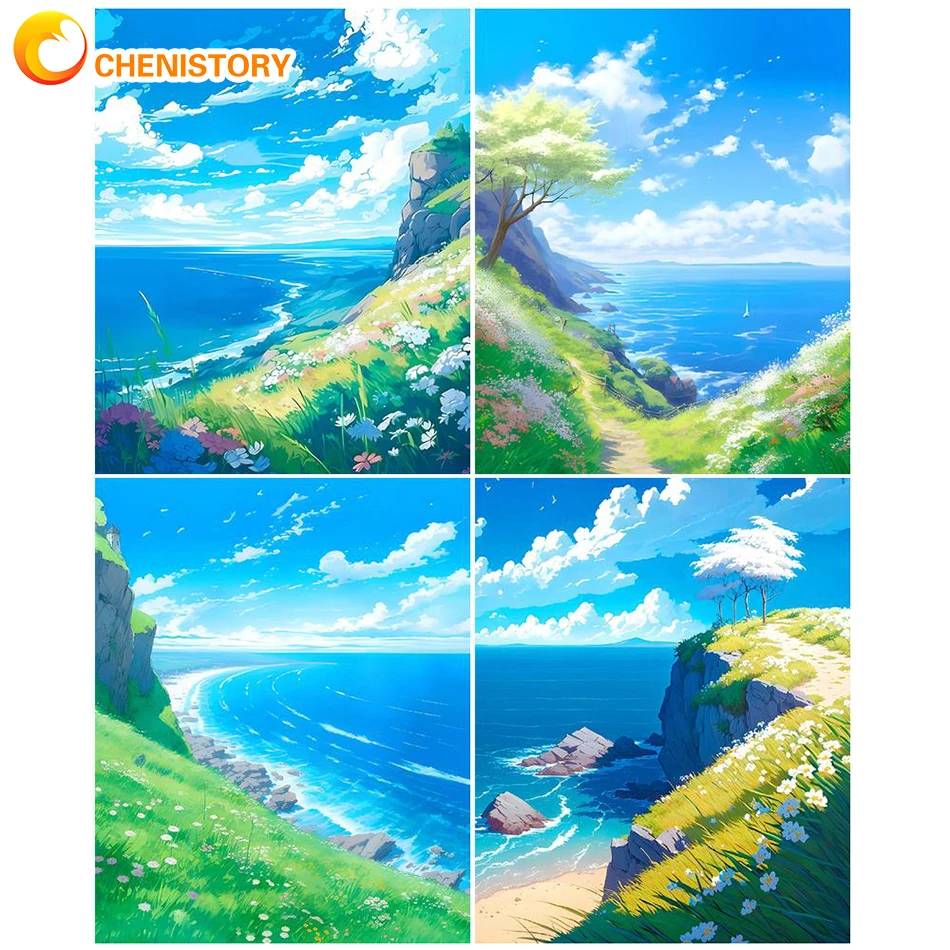 

CHENISTORY Painting By Numbers Acrylic Paints Landscape On Canvas Painting Pictures By Numbers For Home Decor Unique Gift