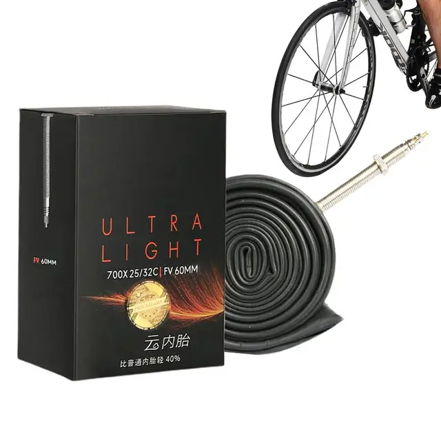 YunSCM 2 Camere D'Aria 700x18/25C (18/25-622) Con Valvola Presta FV48mm – Gomma Butilica Resistente, Per Bici Da Strada 700c