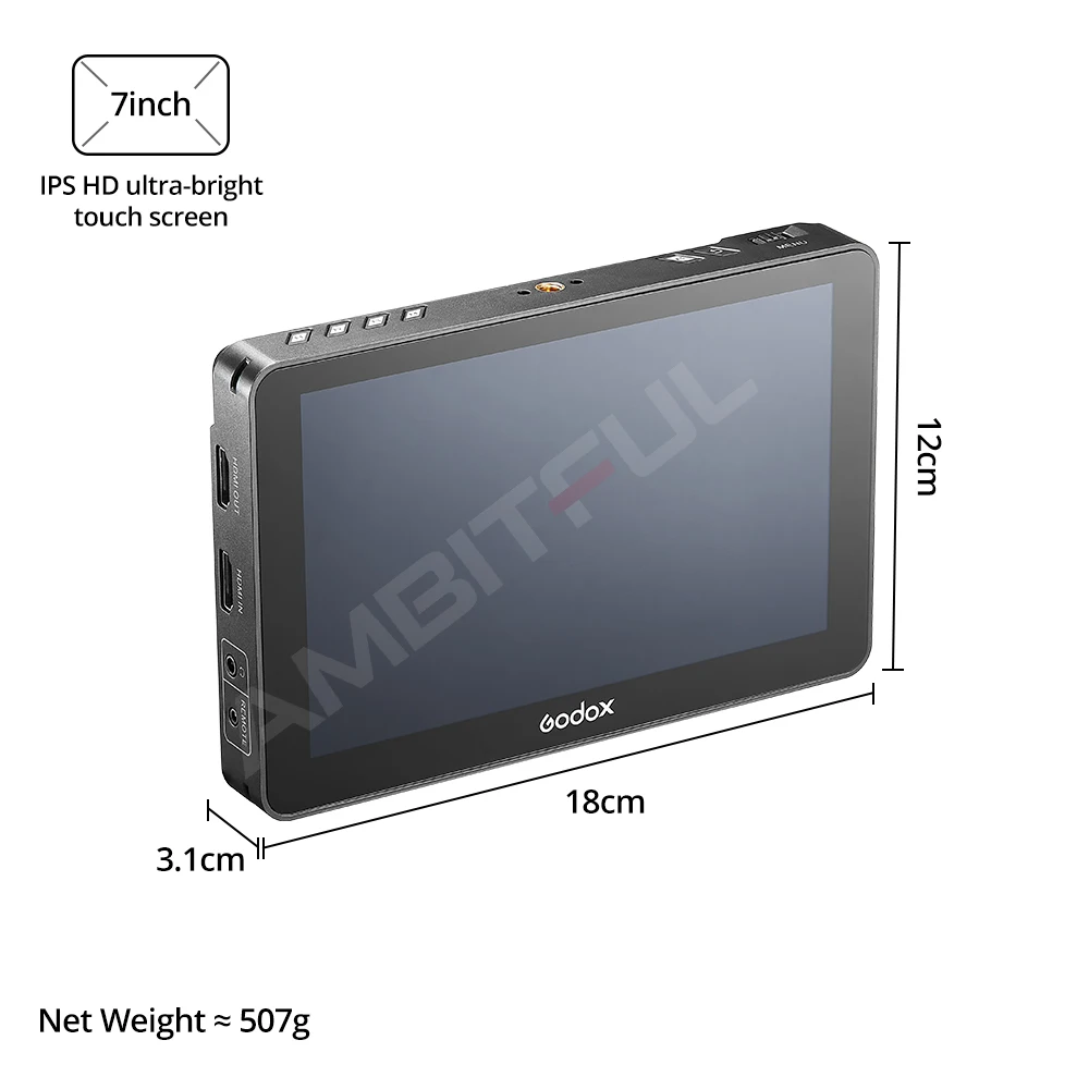Godox GM7S Monitor 3D 4K HDMI 7 inch Ultra Bright Camera DSLR LUT Touch Screen IPS FHD 1920x1080 Display Video Live