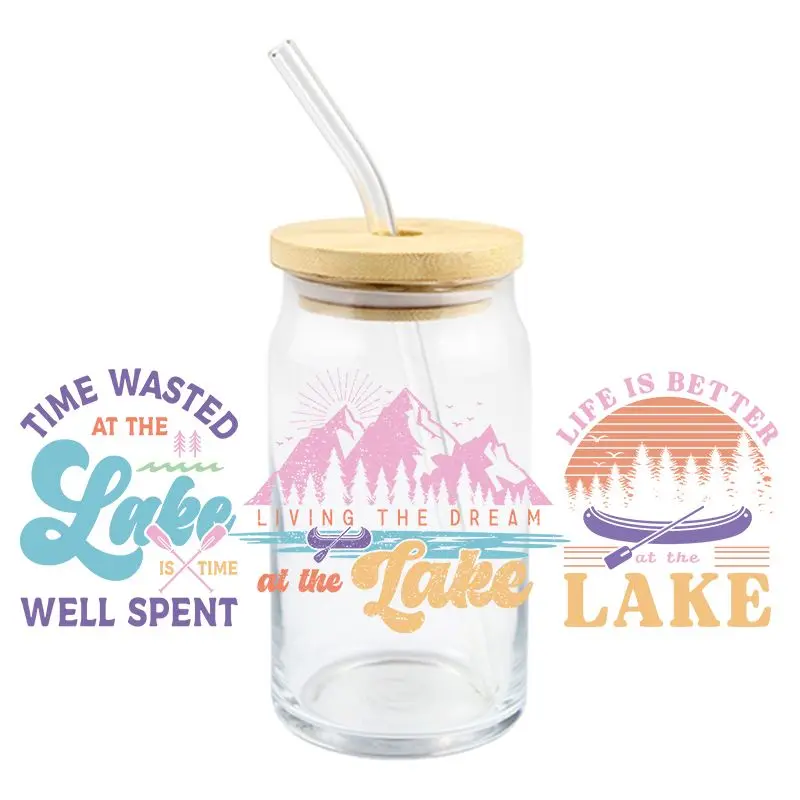 Summer UV DTF Wrap Transfer Stickers Cool Fashion Desifn Colorful Decal Waterproof Wrap For Bottles Cups Mugs Decal