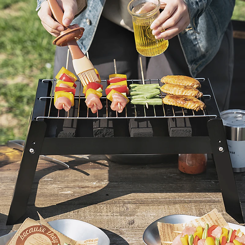 Bbq Charcoal Grill, Folding Portable Lightweight Small Barbecue Grill Tools  For Outdoor Grilling Cooking Camping Picnics Party - Bbq Tools - AliExpress