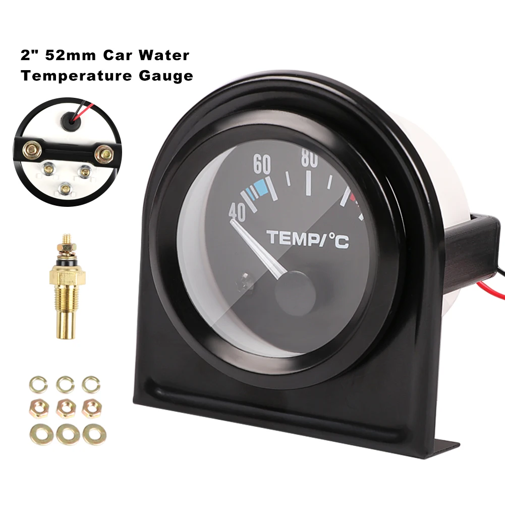 

2 Inch 52mm Digital Car Water Temp Temperature Gauge 12V 40-120℃ LED With With Water Temp Joint Pipe Sensor Adapter Auto Meter