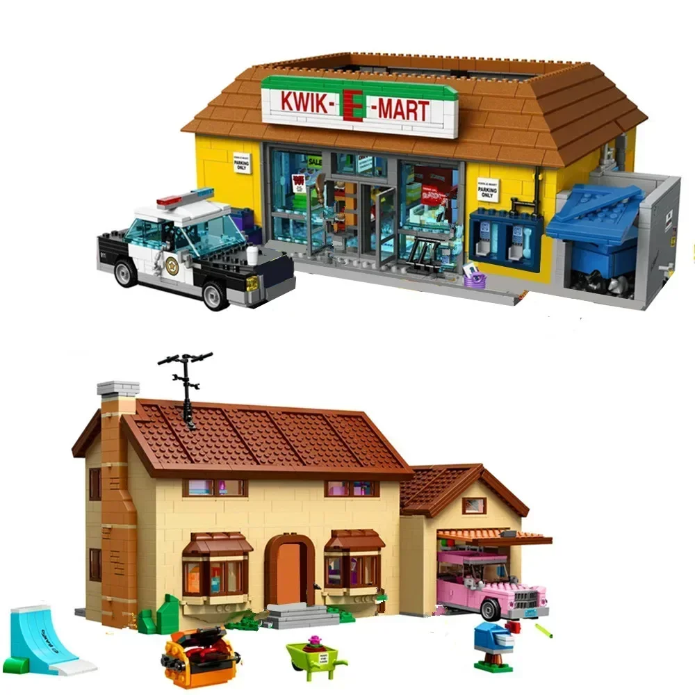 Set Completo Kit Casa Dei Simpson 2218+2523 Pezzi - Kwik-E-Mart E Casa 71006 71016