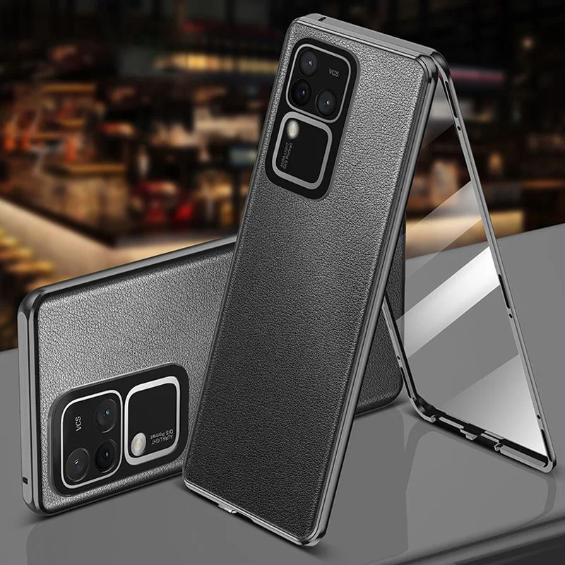

Роскошный Кожаный противоударный бампер с магнитной пряжкой для VIVO V30 Pro
