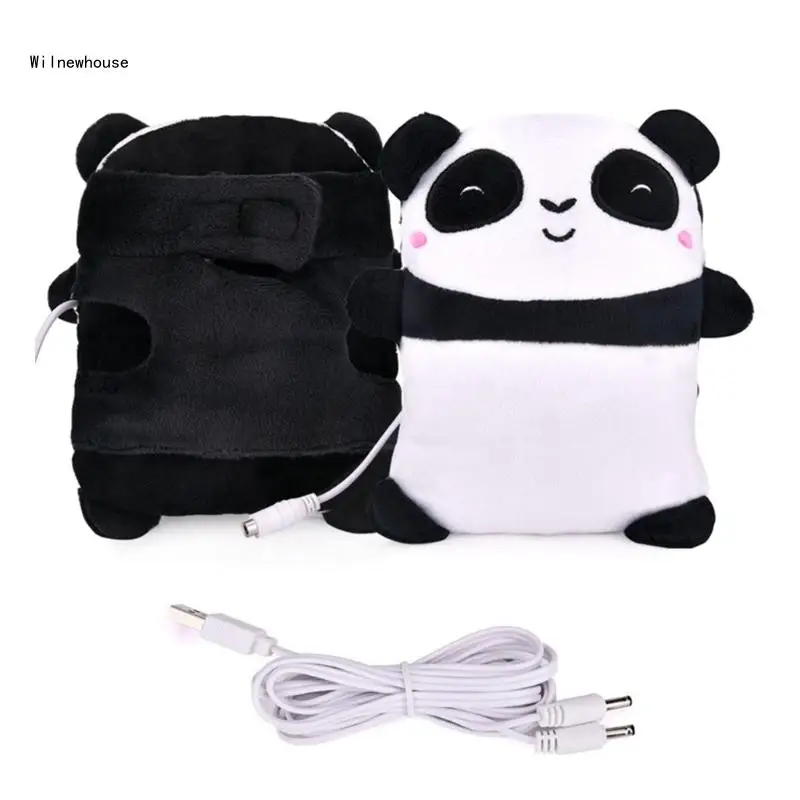 

Перчатки с электроподогревом с рисунком панды, USB, зимние перчатки без пальцев с подогревом, грелка для рук, Прямая поставка