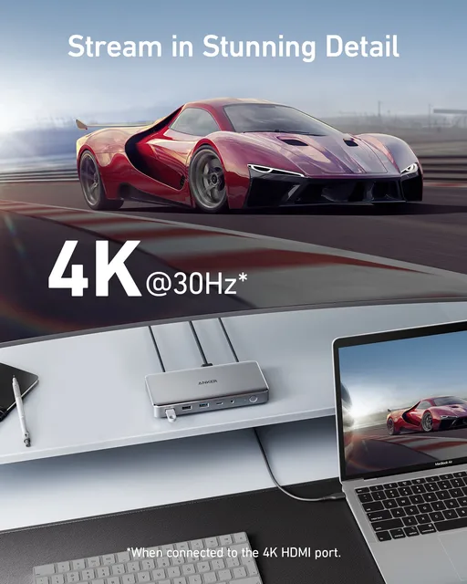 Anker 563 USB-C Docking Station 10-in-1 Triple Display Docking Adapter for M1 MacBooks Dual HDMI & DisplayPort 100W - Hình ảnh 3