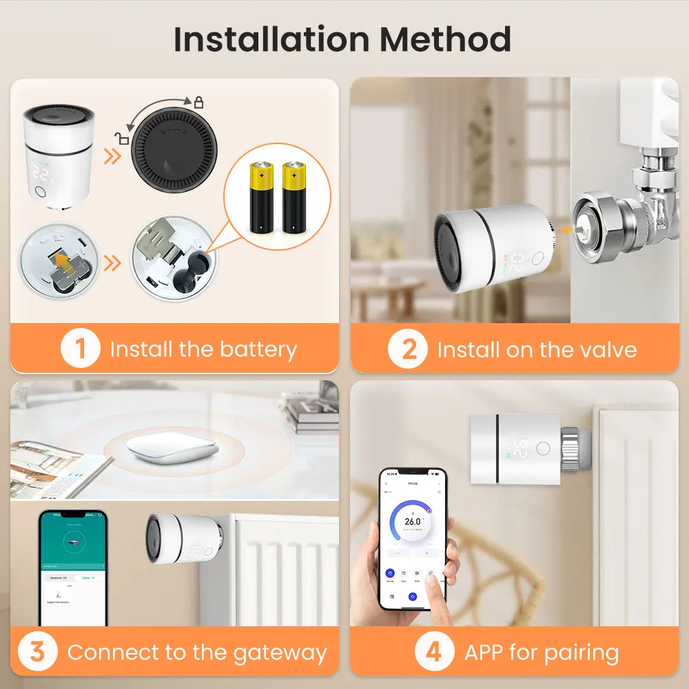 AVATTO ZigBee 3.0 Thermostat Radiator Valve Smart TRV Thermostatic Valve Temperature Controller Support Alexa Google Home