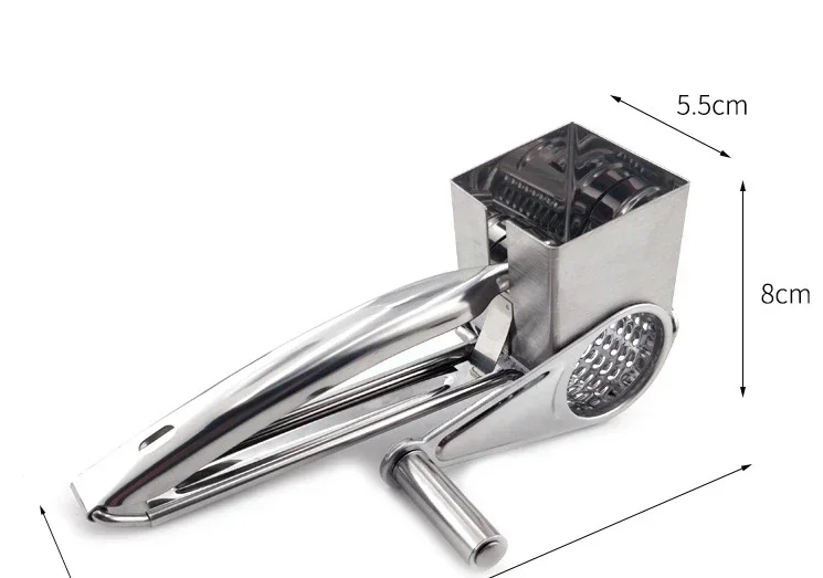 Description Picture 2 of itemFactory Outlet Handheld Cheese Grater Stainless Steel Rotary Shredder Multi-functional Cheese Grater Set Versatile Cheese Grater