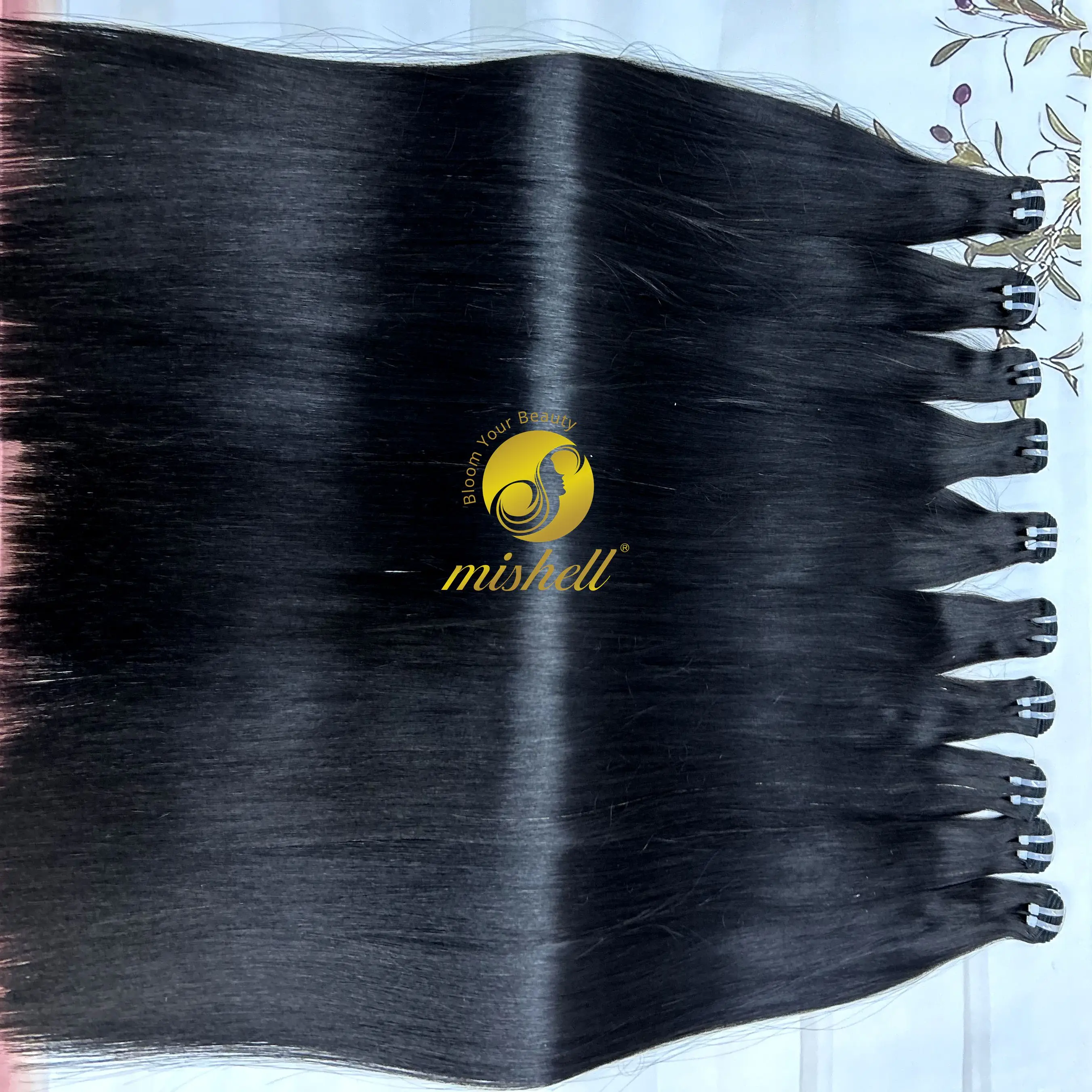 16A Double Drawn 1BT4 Ombre Vietnamese Bone Straight Human Hair Bundles 100% Unprocessed Raw Virgin Hair Extensions for Women