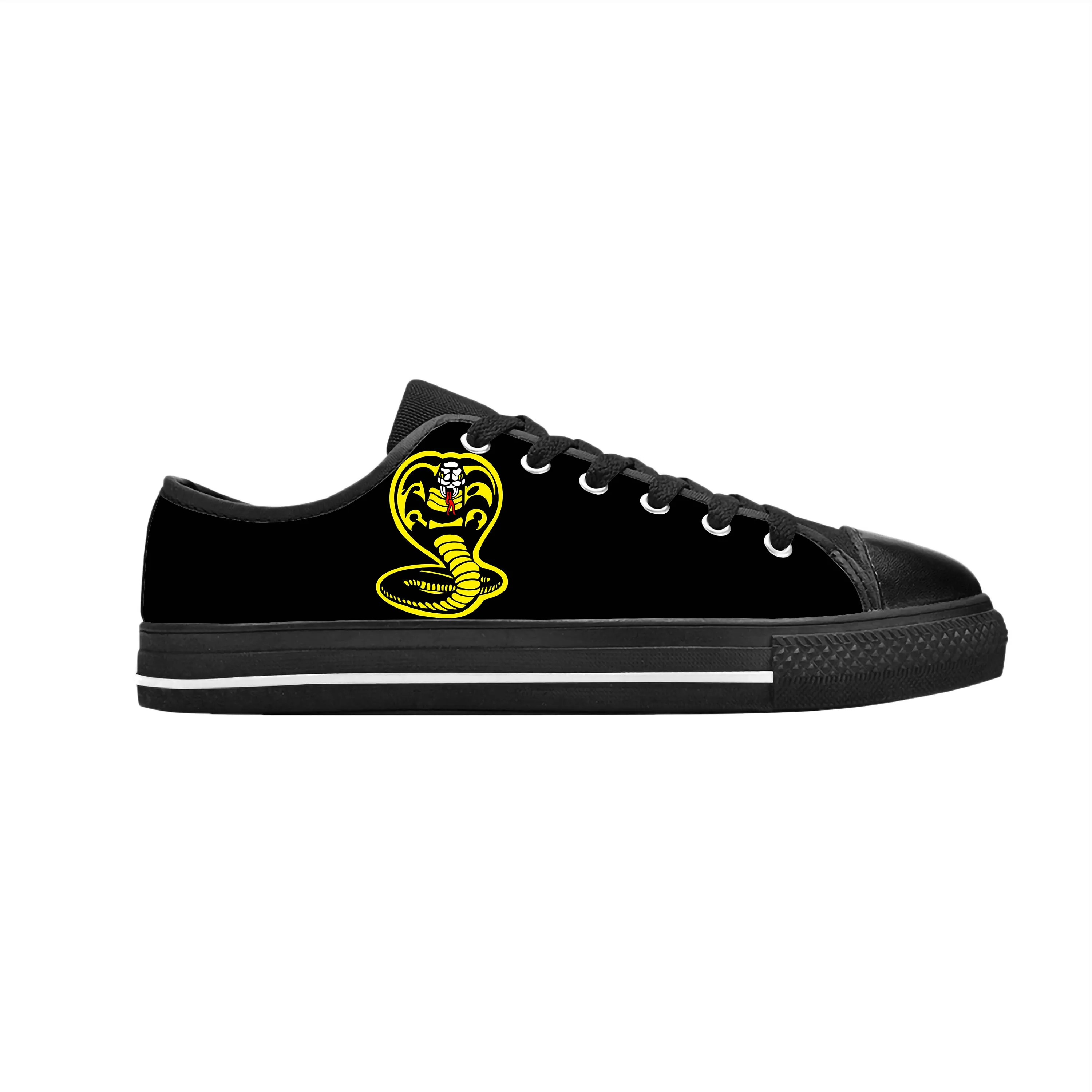 

Cobra Kai Karate Kid Strike First Hard No Mercy Casual Cloth Shoes Low Top Comfortable Breathable 3D Print Men Women Sneakers