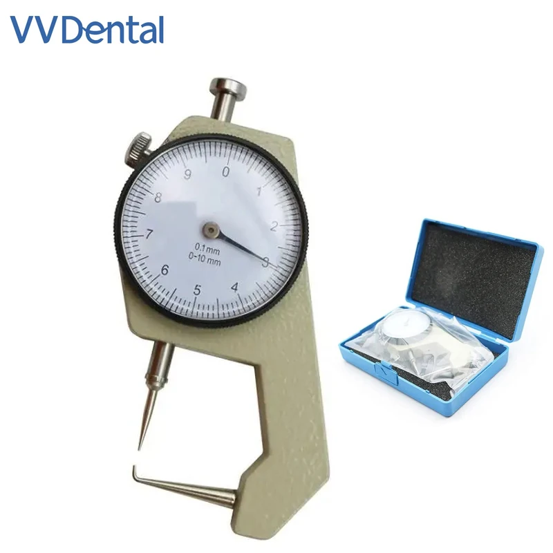 

VVDental Dental Thickness Gauge Mechanic Calipers With Watch For Dental Lab Round Table Measuring Ruler Dentistry Instruments To