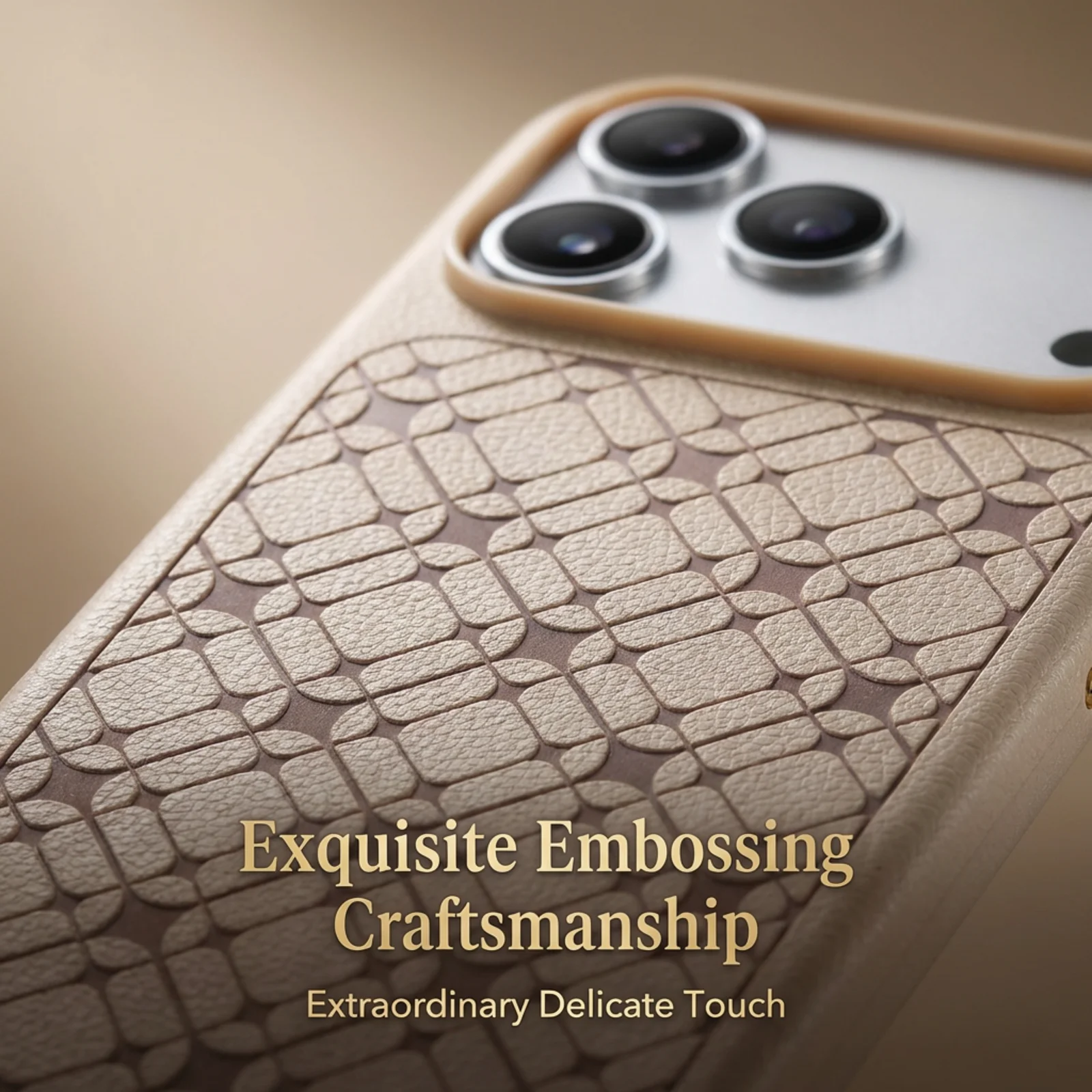 Elegant Slim Leather Phone Case with Embossed Pattern - Lightweight and Protective Cover