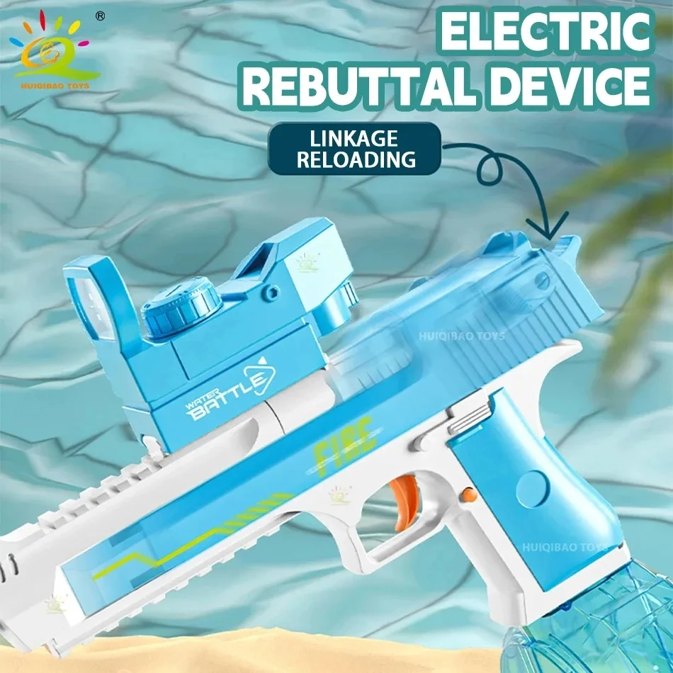 Desert Eagle Electric Auto Combat Light Linkage Water Gun Summer Outdoor Fantasy Fight Firing Shooting Toy for Children Boy Gift 5