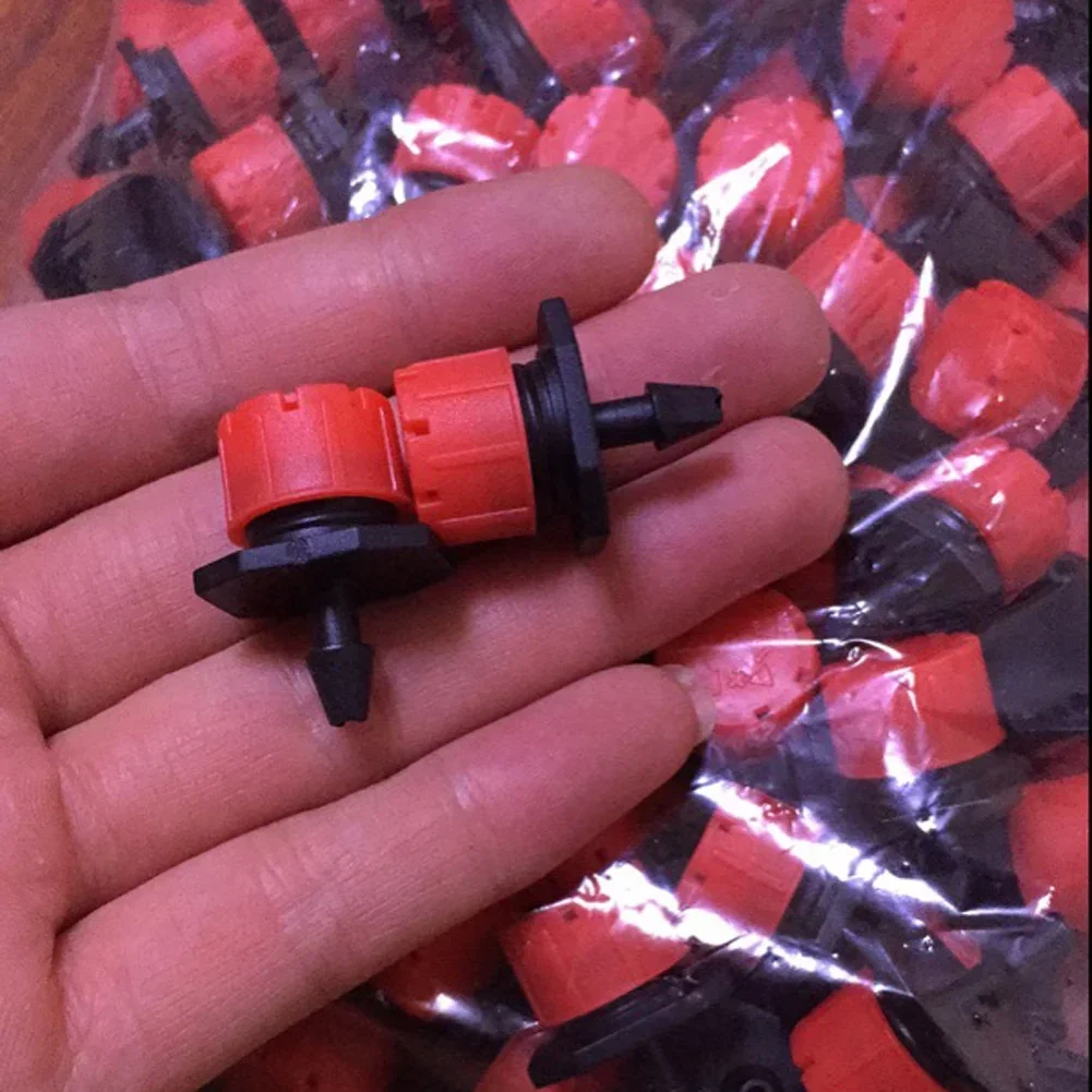 Water Dropper Head Adjustable Flow Drippers Water Saving Anti-clogging Garden Tools 100pcs/bag