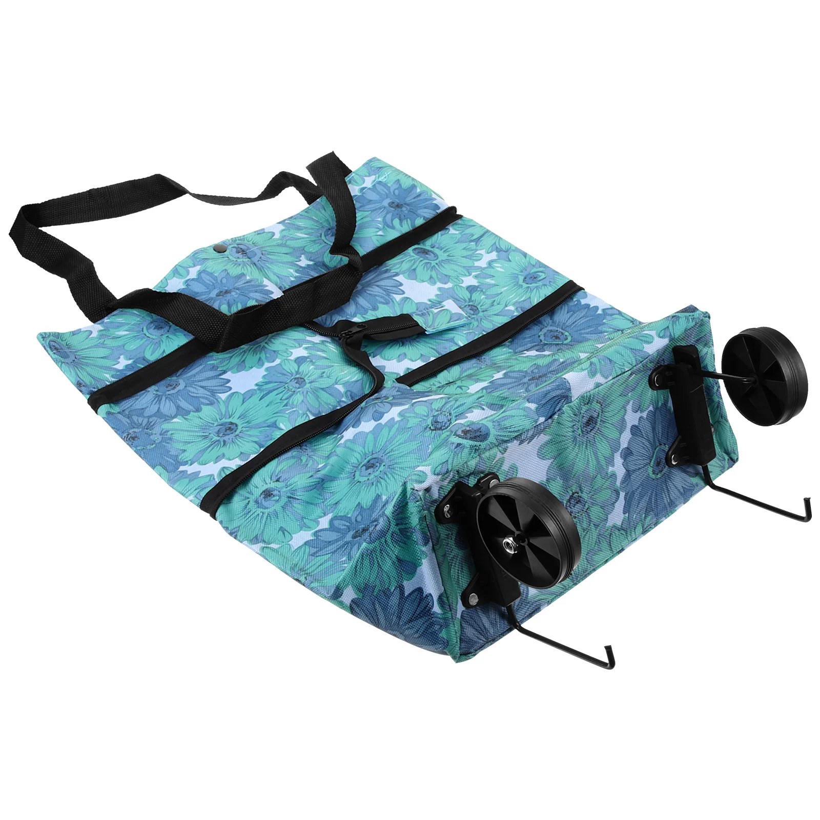 

Tote Bag Foldable Shopping Trolley Bags with Wheels Portable Cart on Pull Handle Rolling for Women Wheeled