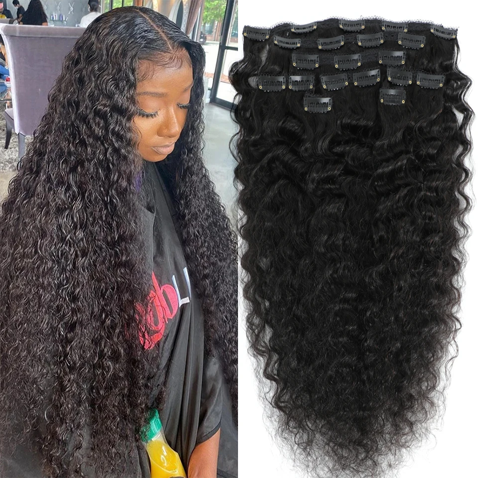 Deep Wave Clip Hair Extension Human Hair | Brazilian Human Hair Clip  Extension - Deep - Aliexpress