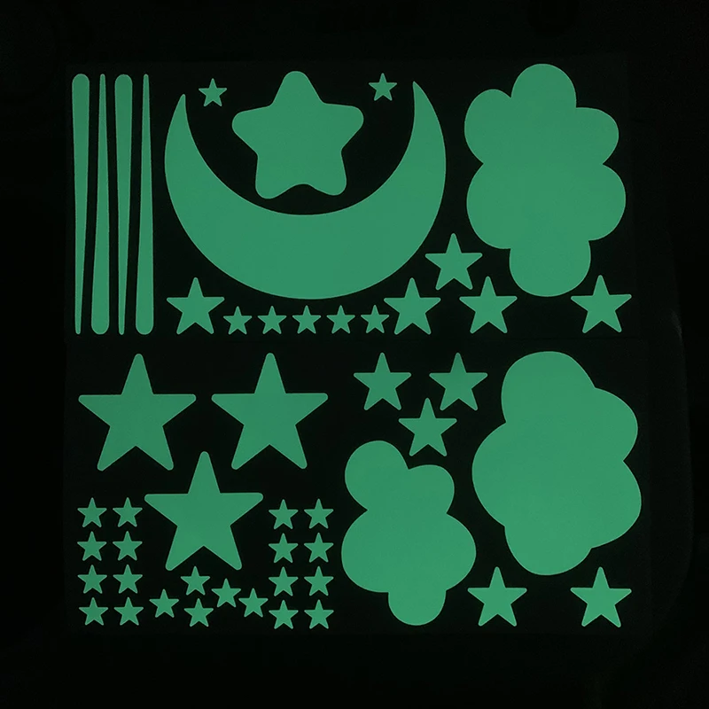 New Luminous 3D Stars Dots Wall Sticker for Kids Room Bedroom Home Decoration Glow In The Dark Moon Decal Fluorescent Stickers