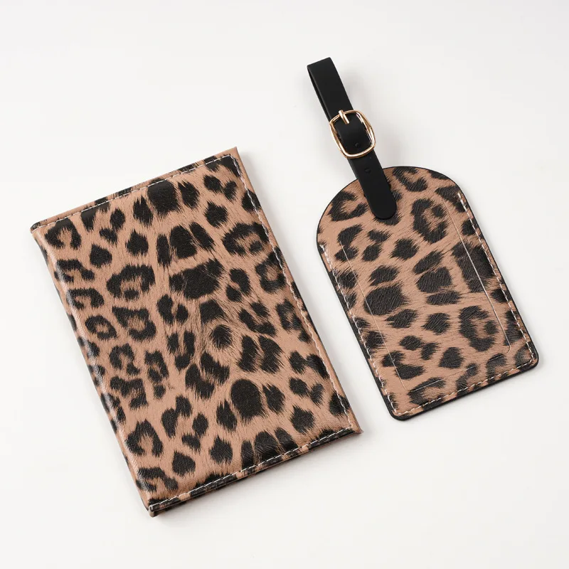 Custodia Protettiva per Passaporto con Stampa Leopardata, Portafoglio da Viaggio, Regalo, Porta Carte in Pelle PU, Borsa Portaoggetti Unisex - immagine 2