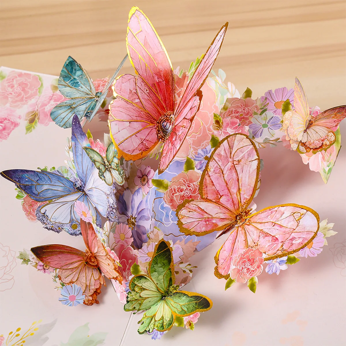 3D Pop-Up Butterfly Cards Birthday Card Anniversary Gifts Postcard Flowers Wedding Invitations Congratulation Card Gift