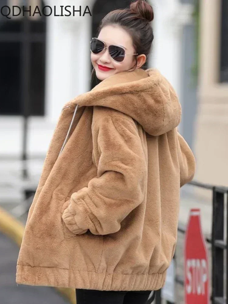 Korean Fashion Hooded Medium Long Casual Solid Color Pocket Long Sleeve Autumn Winter Stylish Coat main image 1